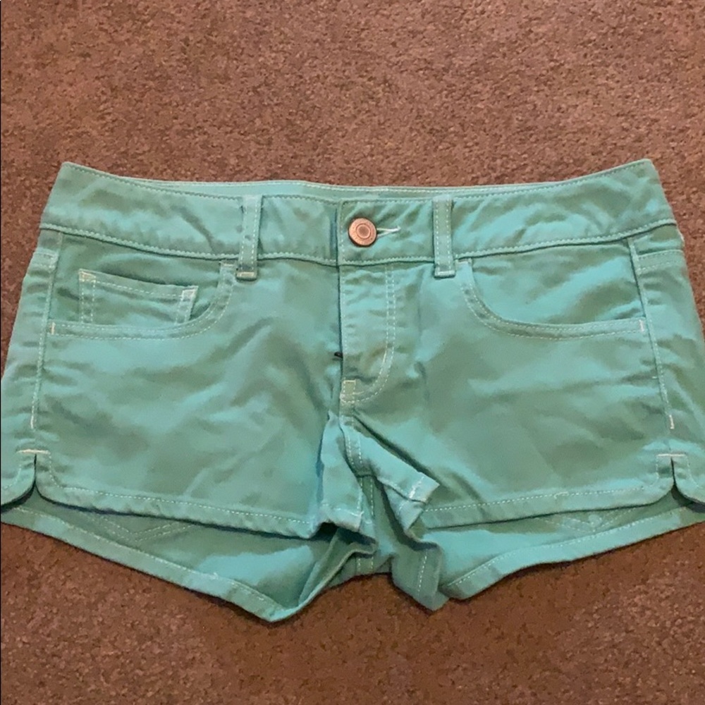 AE teal shorts